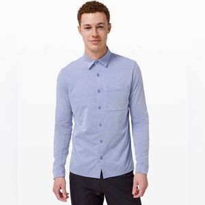 Lululemon Commission Long Sleeve Button Down Qwick Oxford Harbor Blue Size Sm